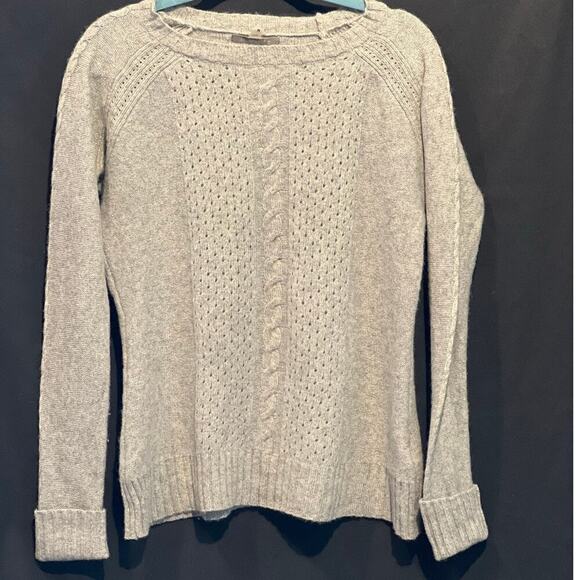 Women's SmartWool Crestone Cable Knit Sweater, Grey, Merino Wool, Medium - Picture 1 of 11